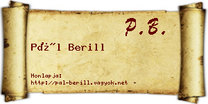 Pál Berill névjegykártya